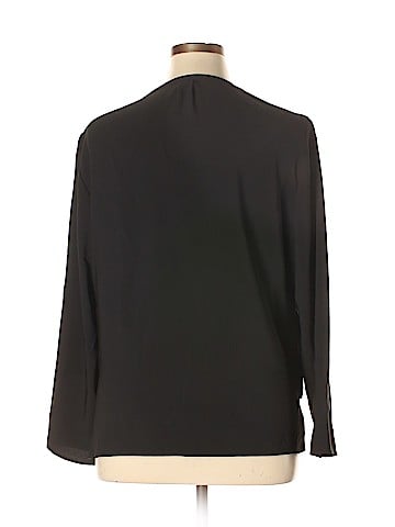 Remade Long Sleeve Faux Wrap Top (view 2)