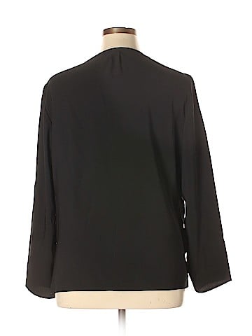 Remade Long Sleeve Faux Wrap Top (view 2)