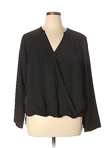 Remade Long Sleeve Faux Wrap Top (view 1)