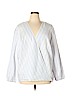 Remade White Linen Blend Stripe Top Size XL - photo 1
