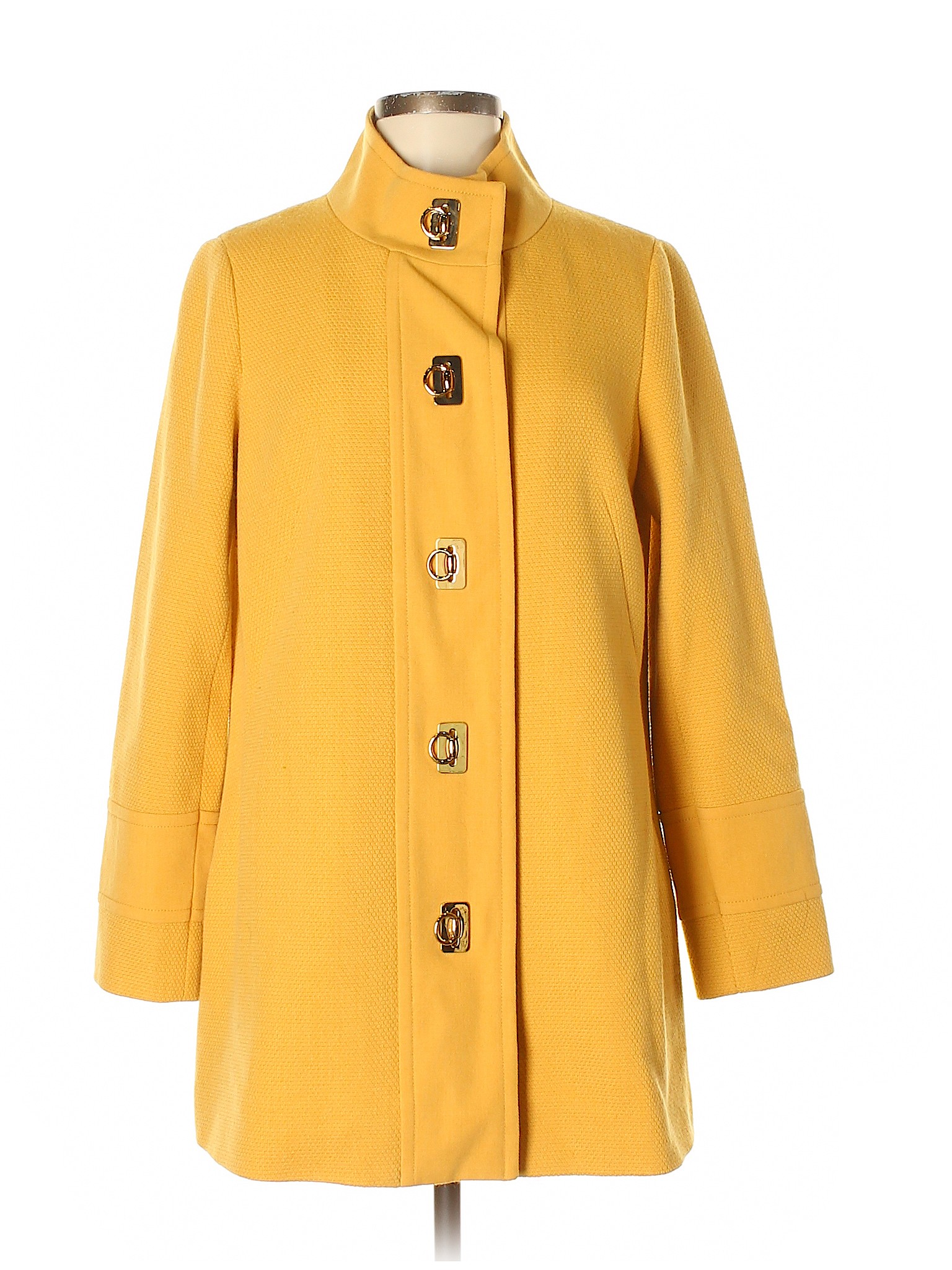 Etcetera Solid Yellow Dark Yellow Wool Coat Size 8 - 82% off | thredUP