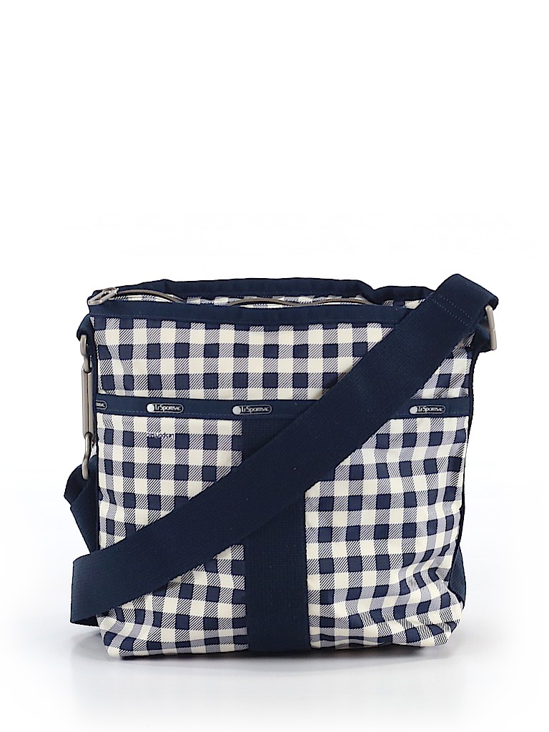Lesportsac 100 Nylon Checkered Gingham Navy Blue Crossbody Bag One Pin It Lesportsac Women Crossbody Bag One Size