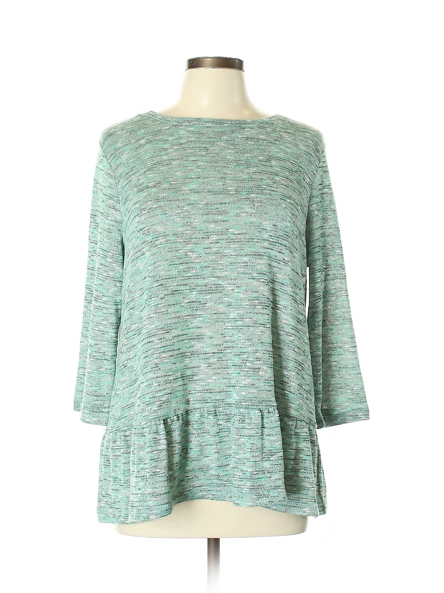 St. John's Bay Solid Green 3/4 Sleeve Top Size L - 65% off | thredUP