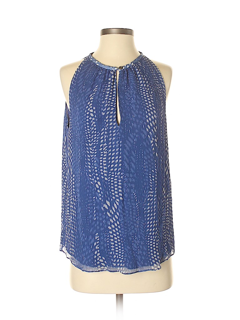 Ramy Brook 100% Cotton Print Dark Blue Sleeveless Blouse Size S - 91% ...