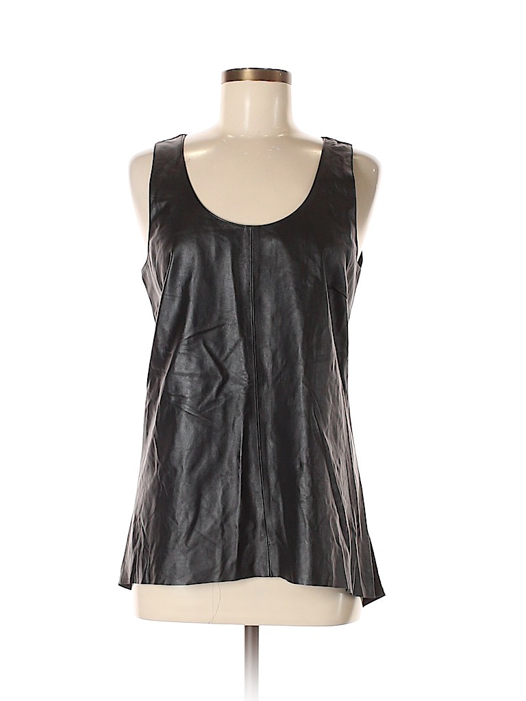 Cynthia Rowley TJX 100% Leather Black Leather Top Size M - photo 1