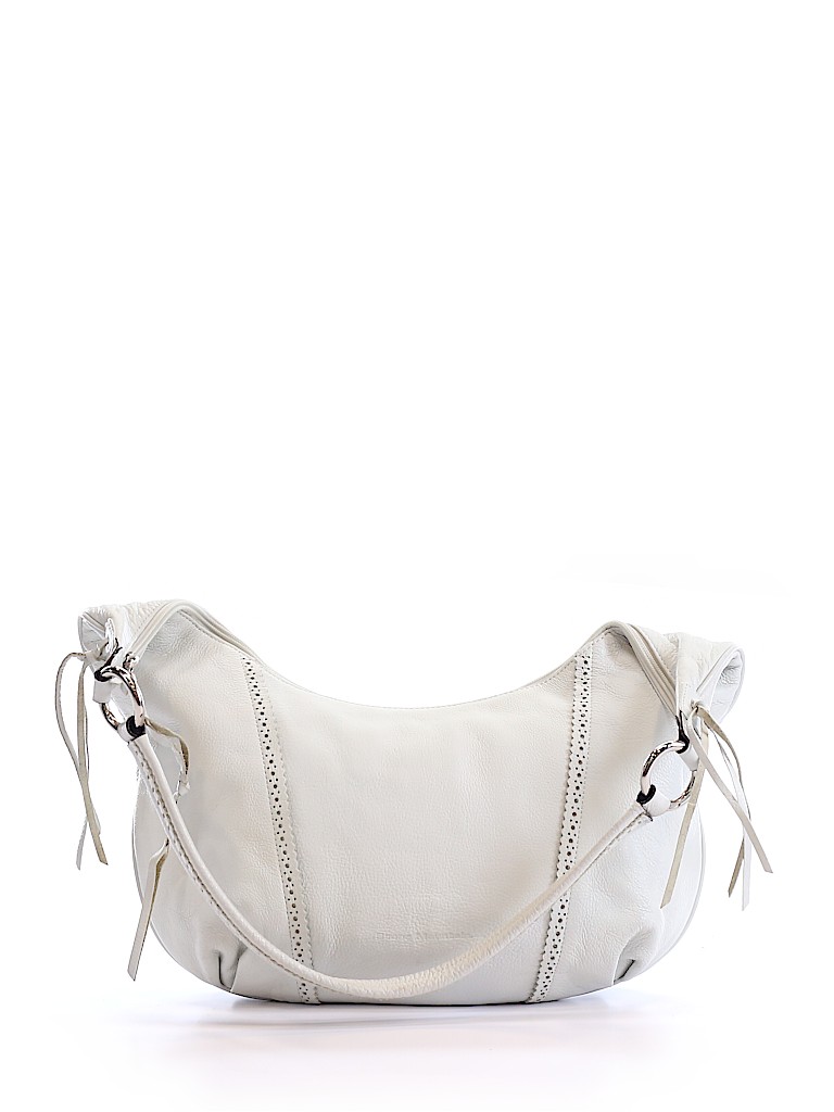 Stone Mountain 100% Leather Solid Ivory Leather Shoulder Bag One Size ...