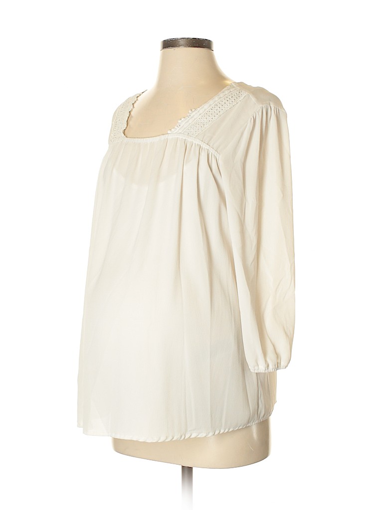 Octavia 100% Polyester Ivory 3/4 Sleeve Blouse Size S - photo 1