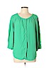 Diane von Furstenberg 100% Rayon Green 3/4 Sleeve Blouse Size 10 - photo 1