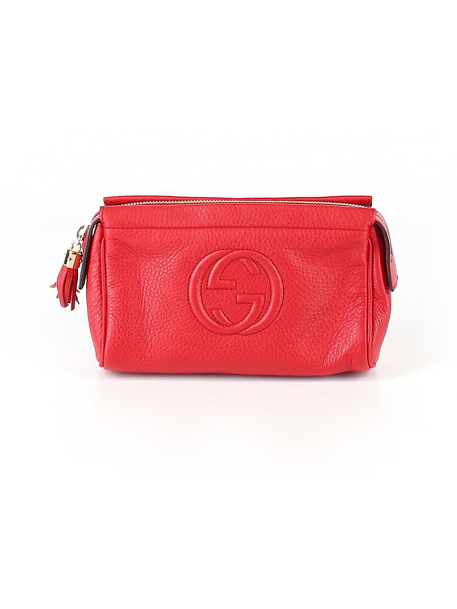 Gucci 100 Leather Solid Red Makeup Bag One Size 14 off thredUP