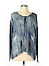 Go By Go Silk 100% Silk Dark Blue Long Sleeve Silk Top Size M - photo 1