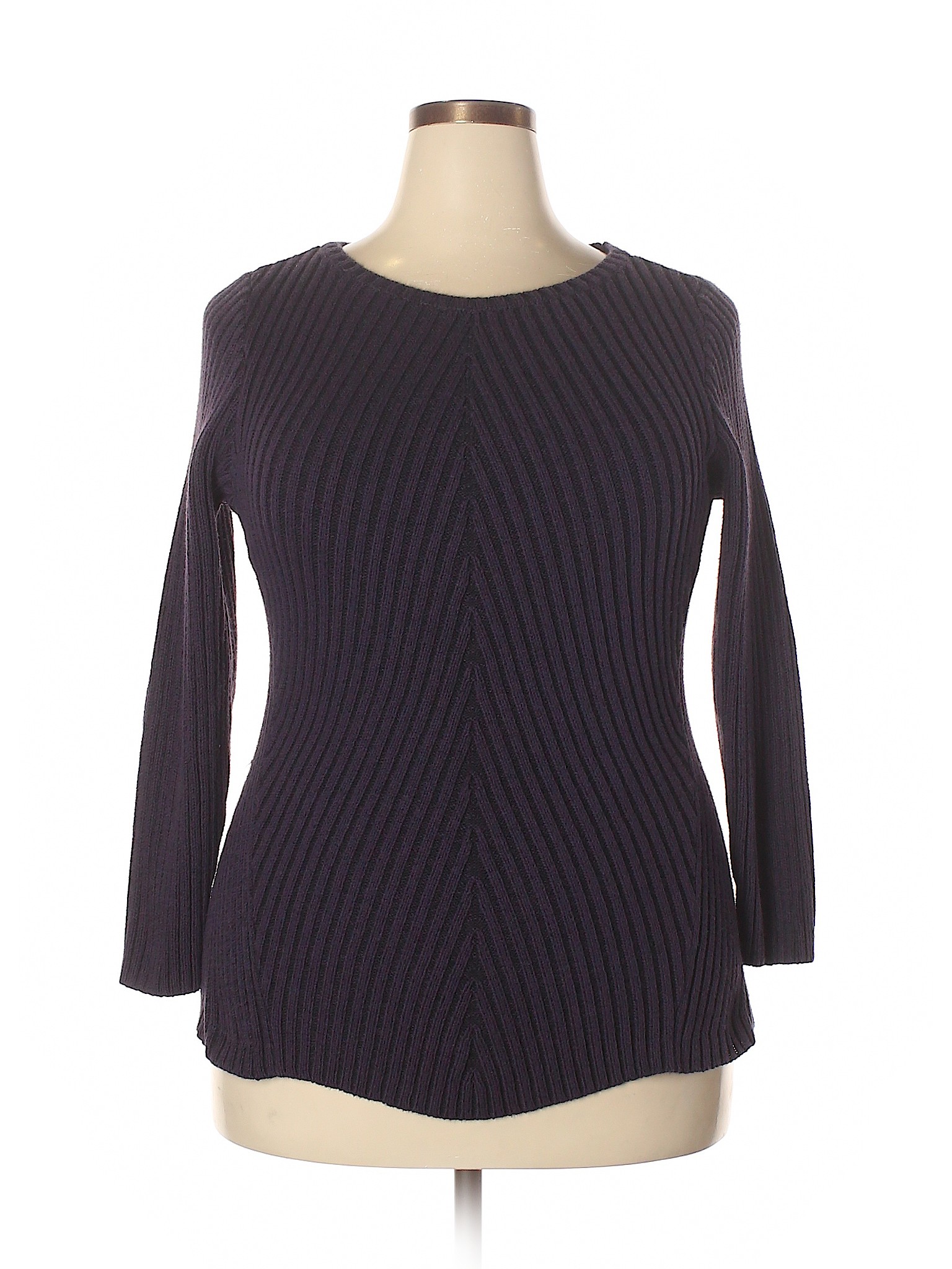 Style&Co Solid Dark Purple Pullover Sweater Size 1X (Plus) - 93% off ...