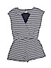 Tommy Hilfiger 100% Cotton Chevron-herringbone Navy Blue Romper Size 8 - photo 2