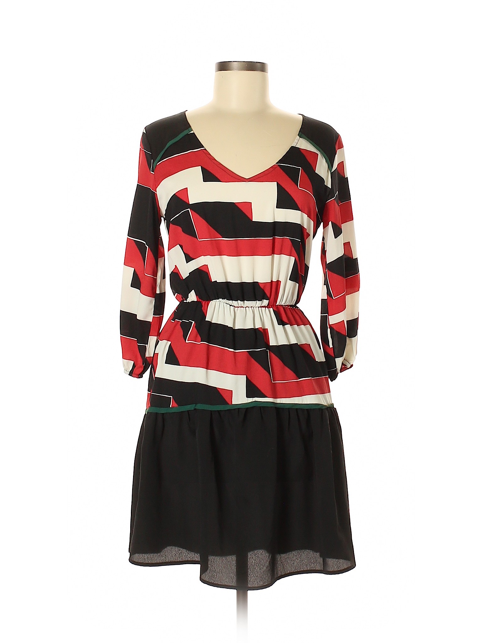 Collective Concepts 100 Polyester Color Block Stripes Black Casual