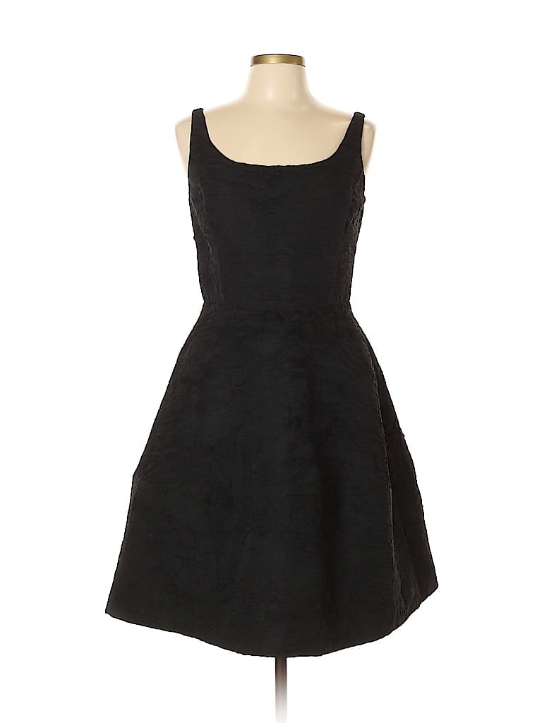 Oscar De La Renta 100% Silk Solid Black Casual Dress Size 10 - 81% off ...