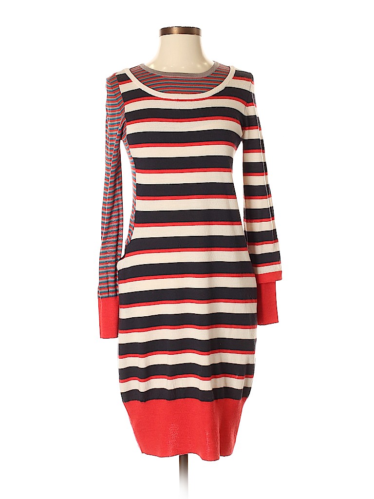 Marc by Marc Jacobs 100% Wool Stripes Ivory Casual Dress Size XS - 90% ...