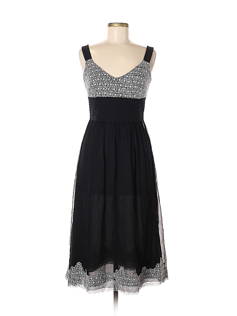 Kay Unger 100% Silk Print Black Casual Dress Size 8 - 83% off | thredUP