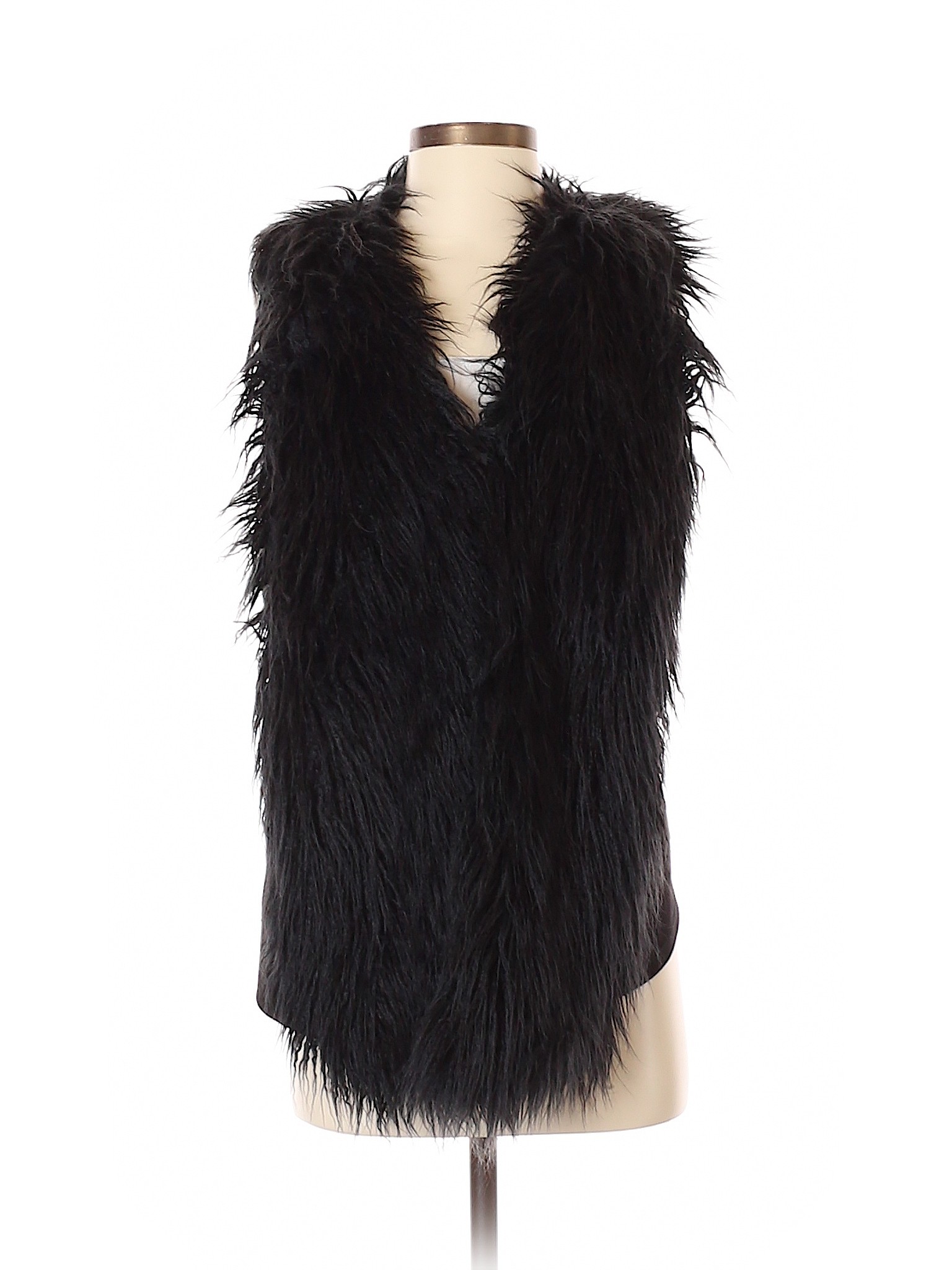 CAbi Solid Black Faux Fur Vest Size XS - 87% off | thredUP
