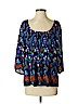 Tibi 100% Silk Dark Blue 3/4 Sleeve Silk Top Size 4 - photo 1