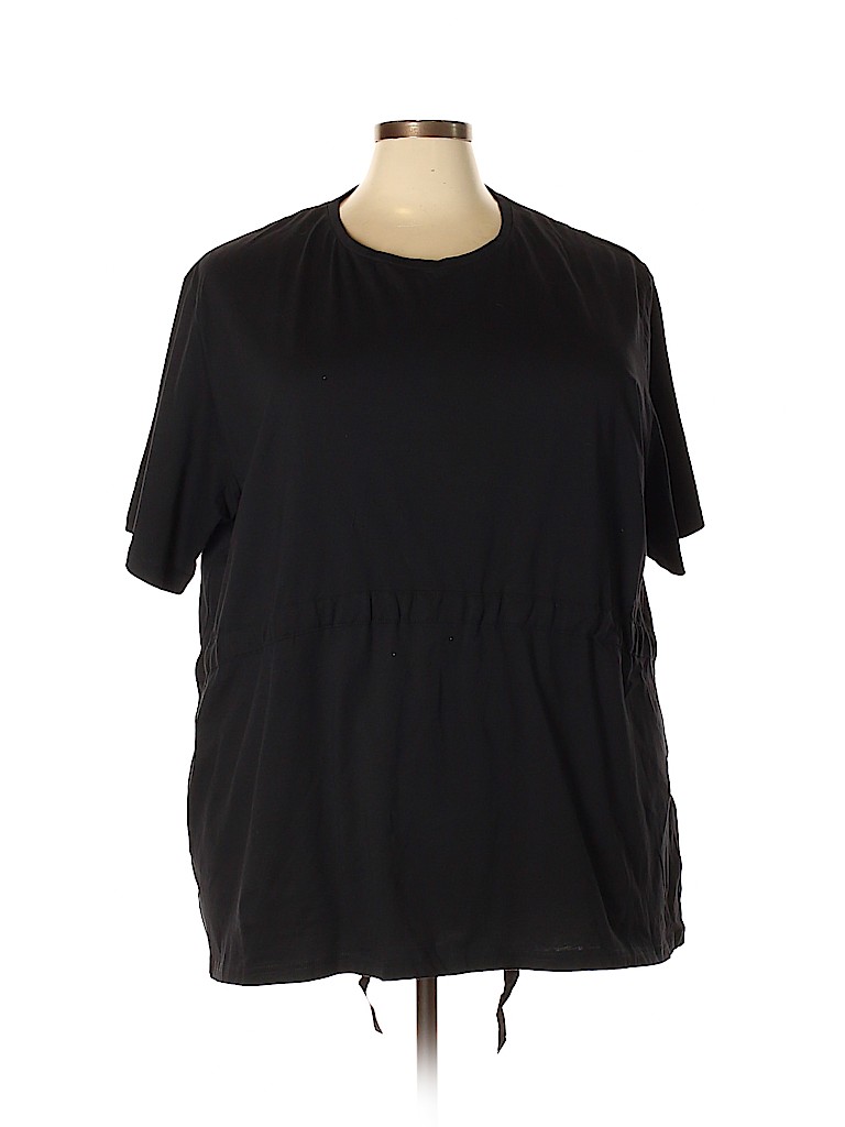City Chic 100% Cotton Black Short Sleeve Top Size 22 (XL) (Plus) - photo 1