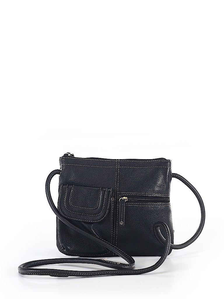 Tignanello 100% Leather Solid Black Leather Crossbody Bag One Size - 73% off | thredUP