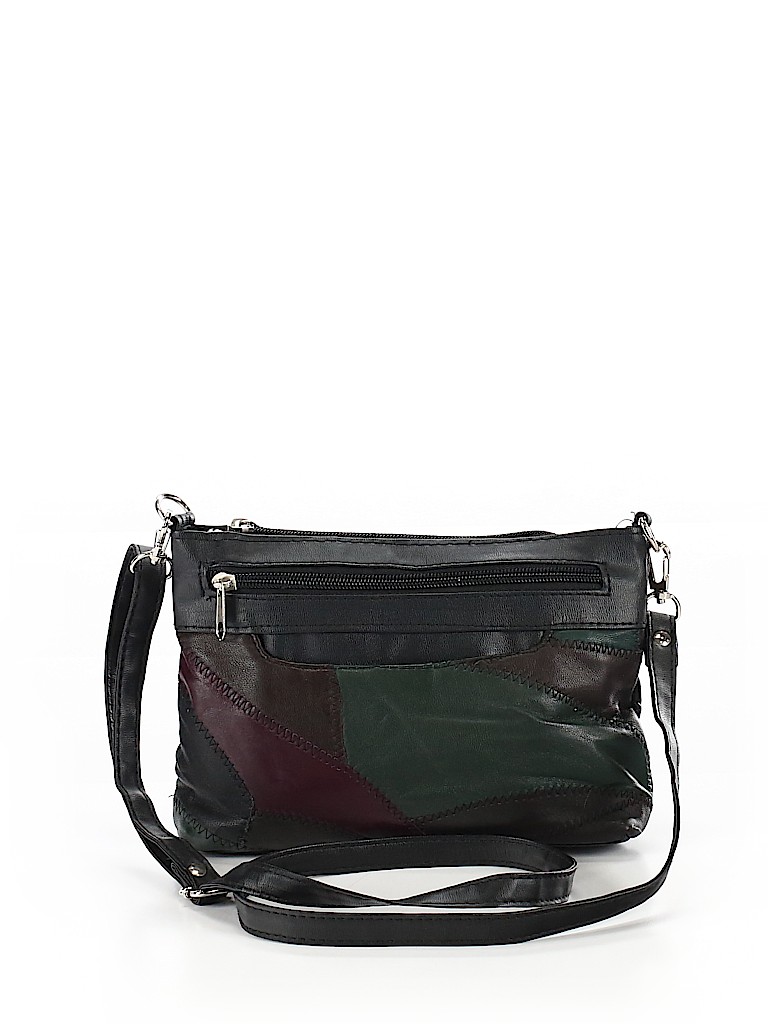 Stone Mountain 100% Leather Color Block Black Leather Crossbody Bag One Size - 72% off | thredUP
