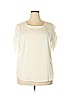 ELOQUII 100% Polyester White Short Sleeve Blouse Size 18 - photo 1