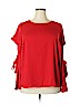 ELOQUII 100% Polyester Red Long Sleeve Blouse Size 18 - photo 1