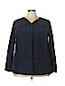 MBN 100% Polyester Dark Blue Long Sleeve Blouse Size 3X - photo 1