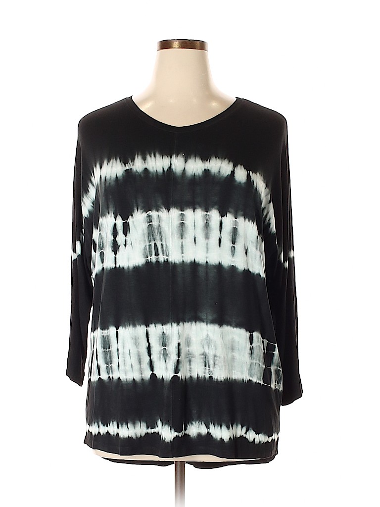 Dressbarn Tie Dye Black 3 4 Sleeve T Shirt Size Xl 54 Off Thredup
