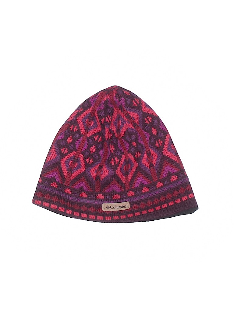 Columbia 100% Acrylic Print Purple Beanie Size S - photo 1