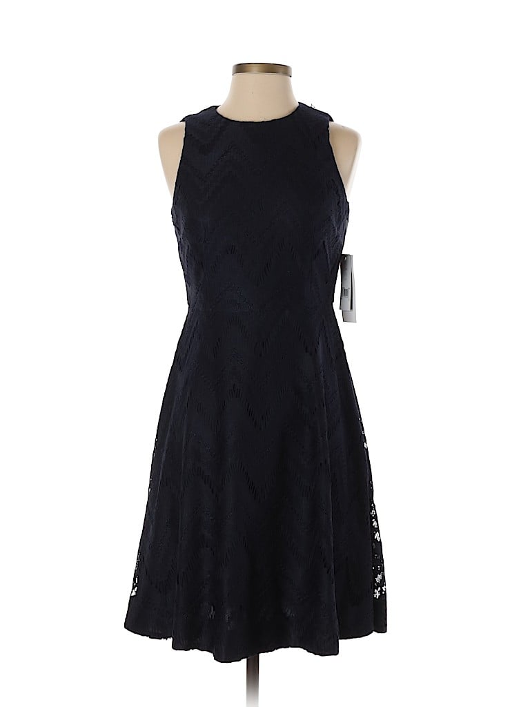 Donna Morgan 100% Polyester Solid Navy Blue Cocktail Dress Size 2 - 74% ...