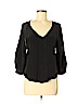 Chelsea Flower 100% Silk Black Long Sleeve Silk Top Size XS - photo 1