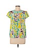 Kate Spade New York 100% Silk Print Yellow Short Sleeve Silk Top Size 2 - photo 1