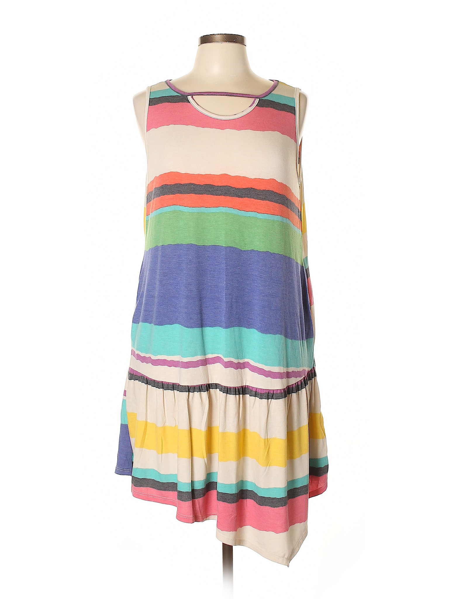 Ces Femme Stripes Color Block Pink Casual Dress Size L - 60% off | thredUP