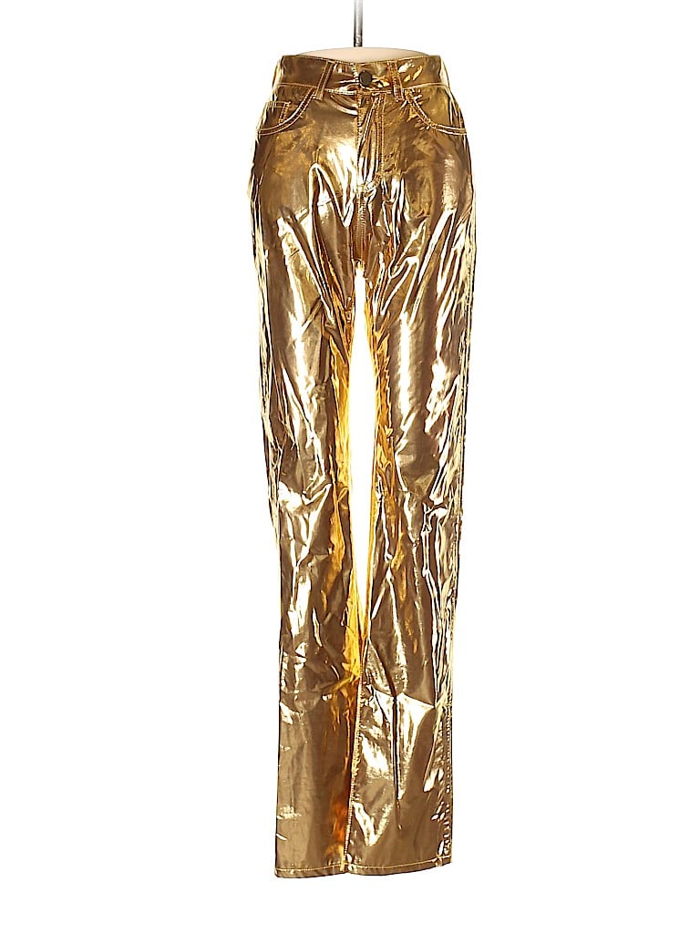 FIORUCCI Metallic Gold Faux Leather Pants 24 Waist - 96% off | thredUP