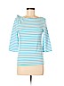 Kate Spade New York Stripes Blue 3/4 Sleeve Top Size M - photo 1