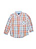 Tommy Hilfiger 100% Cotton Plaid Orange Long Sleeve Button-Down Shirt Size 3T - photo 1
