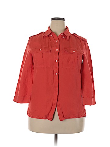 Lafayette 148 New York 3/4 Sleeve Button-Down Shirt (view 1)