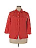 Lafayette 148 New York Red 3/4 Sleeve Button-Down Shirt Size 10 - photo 1