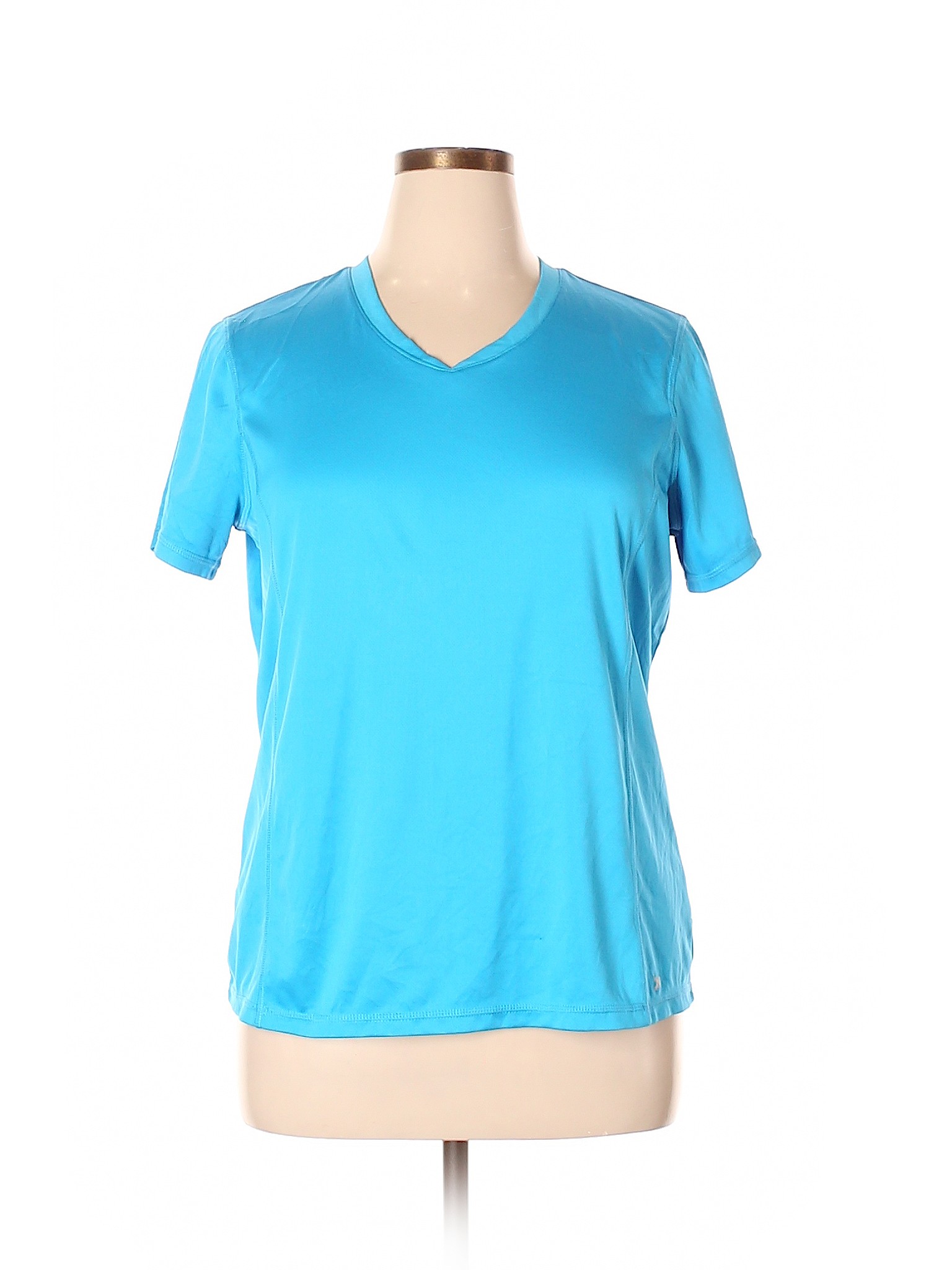 Xersion Womens Activewear T-Shirt Blue Heathered Breathable Size XL