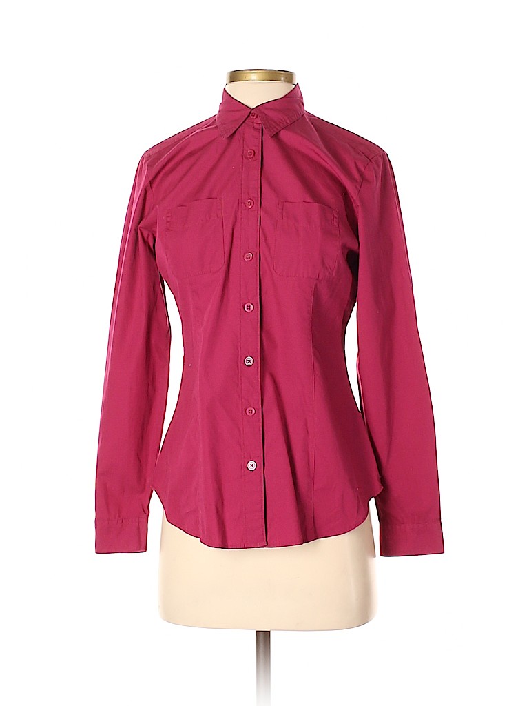Ann Taylor LOFT 100% Cotton Purple Long Sleeve Button-Down Shirt Size S (petite) - photo 1