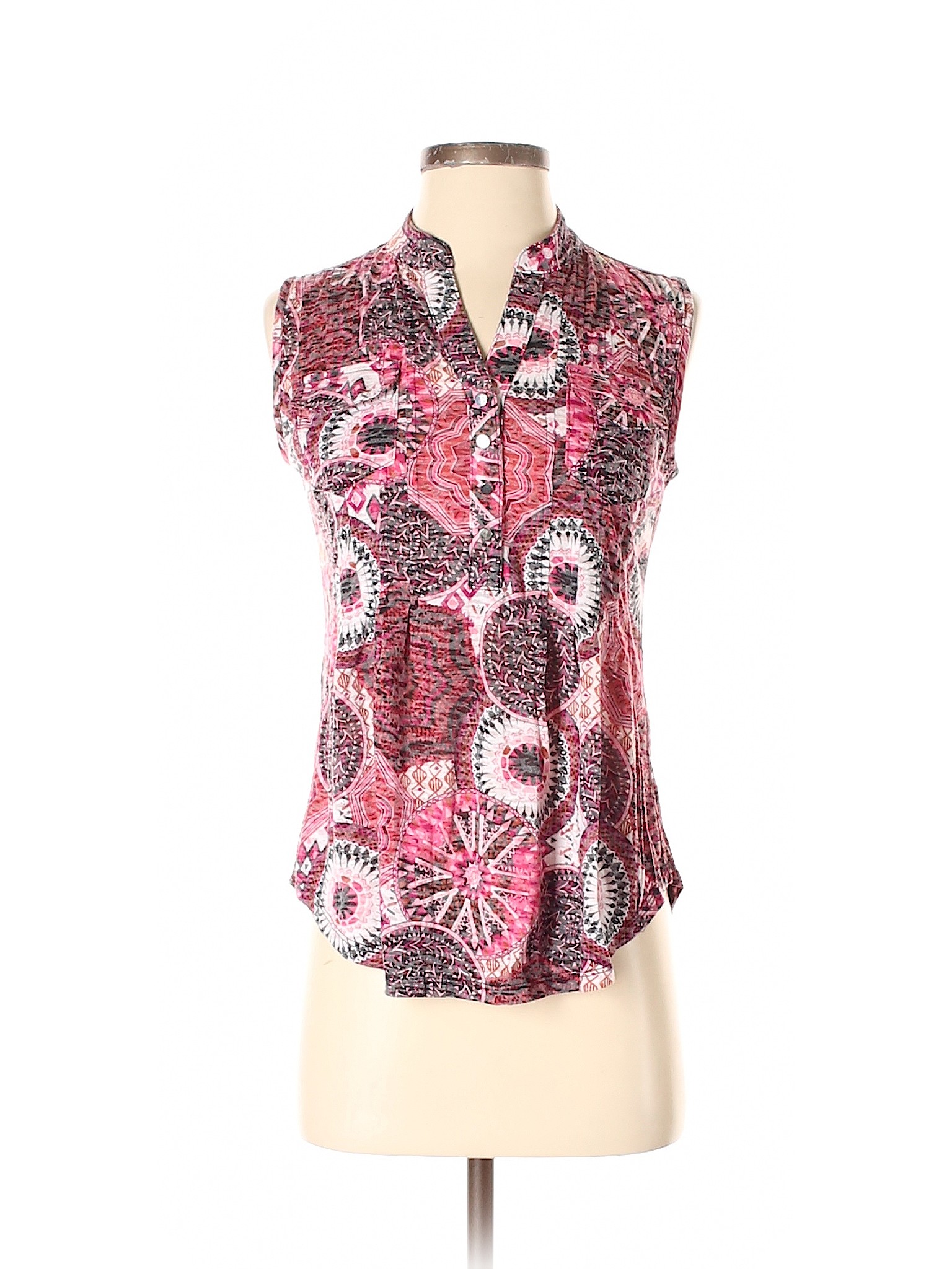 Cocomo Print Pink Sleeveless Henley Size S - 61% off | thredUP