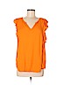 Ella Moss 100% Rayon Orange Short Sleeve Blouse Size M - photo 1
