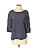 Chelsea Flower 100% Silk Gray 3/4 Sleeve Silk Top Size S - photo 1