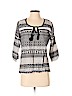 Angie 100% Cotton Black 3/4 Sleeve Blouse Size S - photo 1