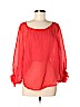Maje Red Long Sleeve Silk Top Size Sm (1) - photo 1
