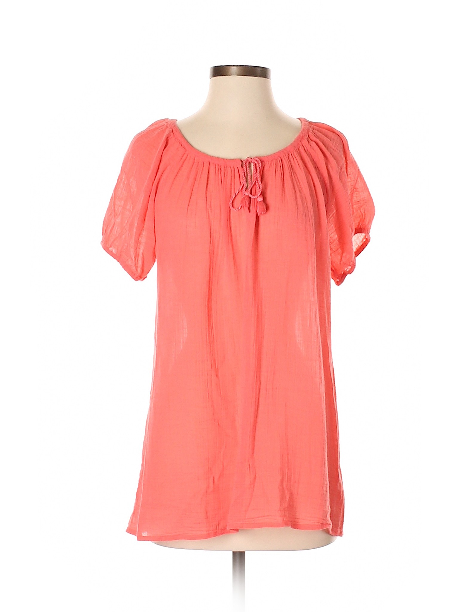 J Crew Solid Pink Short Sleeve Blouse Size S 85 Off Thredup