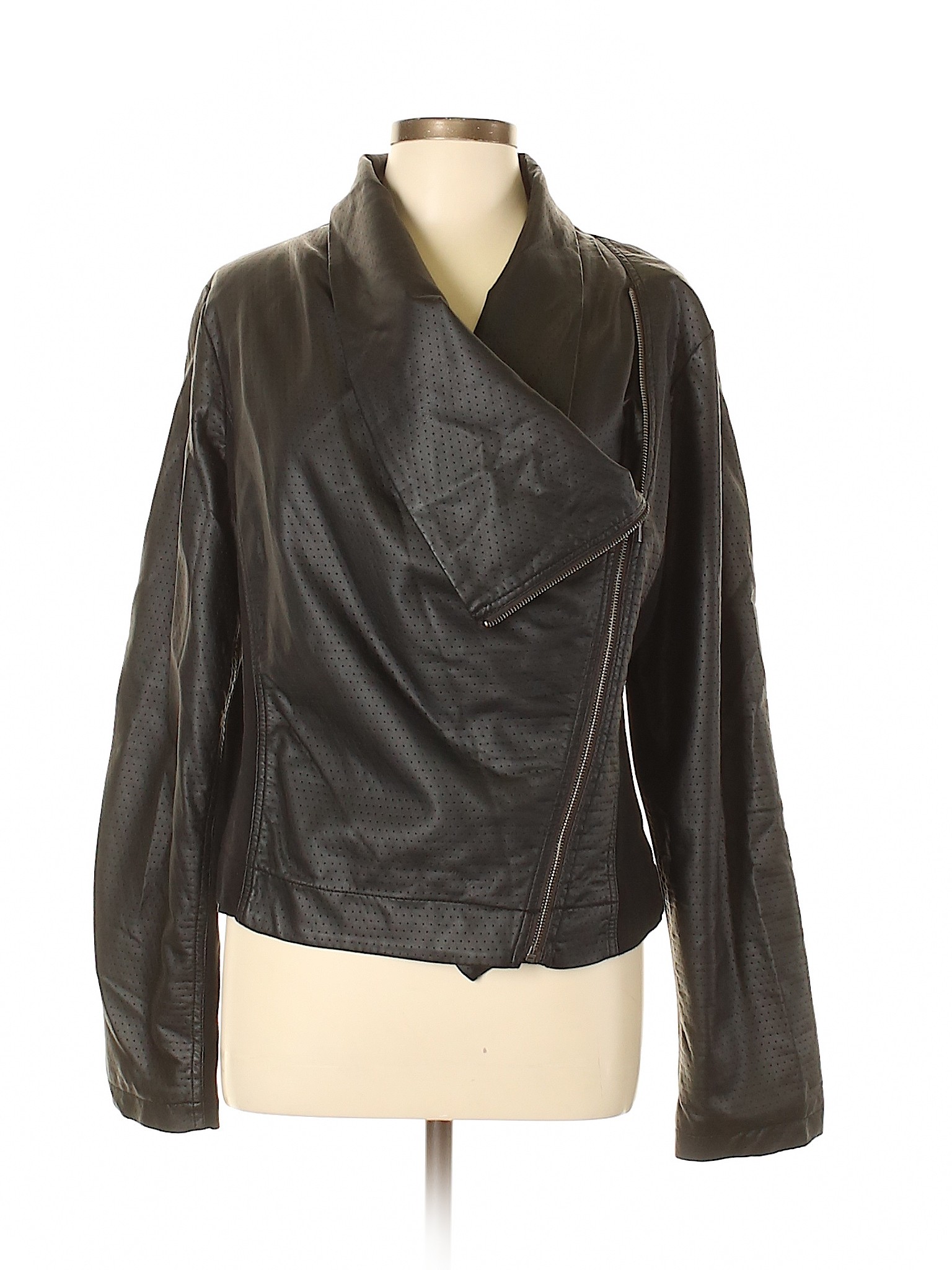 Details About Jolt Women Black Faux Leather Jacket Xl