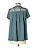 Eri + Ali 100% Cotton Teal Short Sleeve Blouse Size S - photo 2