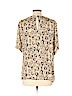 Doncaster 100% Silk Tan Short Sleeve Silk Top Size 8 - photo 2